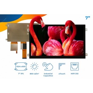 RVT70HSMFWCA0 - IPS LCD display 7" 1024x600 with a touch panel (MIPI DSI)