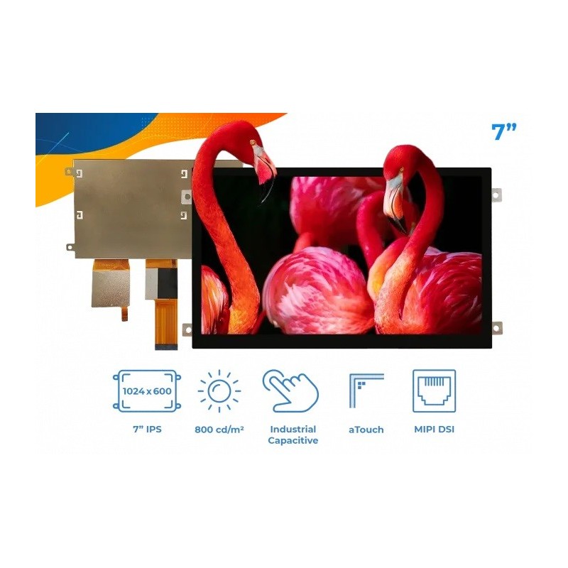 RVT70HSMFWCA0 - wyświetlacz LCD IPS 7" 1024x600 z panelem dotykowym (MIPI DSI)