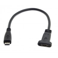 USB Type-C extension cable with 20cm panel mounting