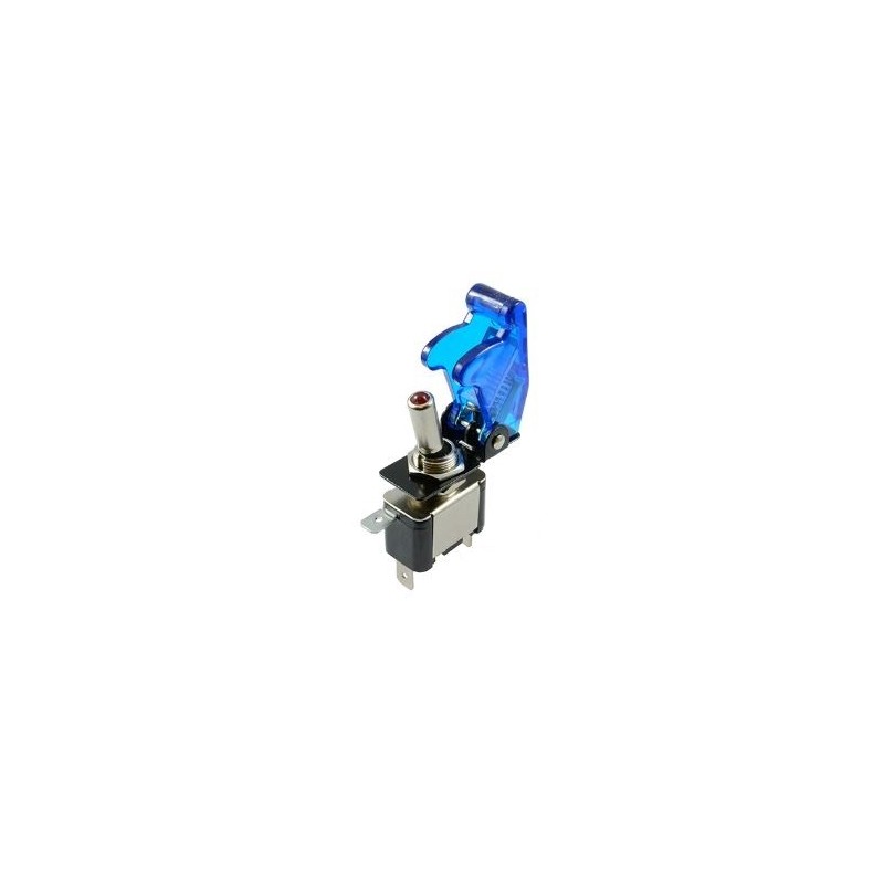 Toggle switch SPST 12V/20A with a cover and LED illumination (blue)