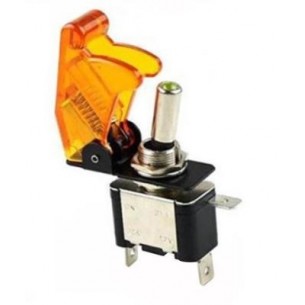 Toggle switch SPST 12V/20A with a cover and LED illumination (yellow)