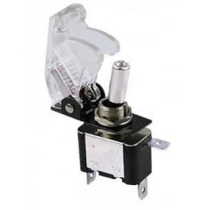 Toggle switch SPST 12V/20A with a cover and LED illumination (transparent)