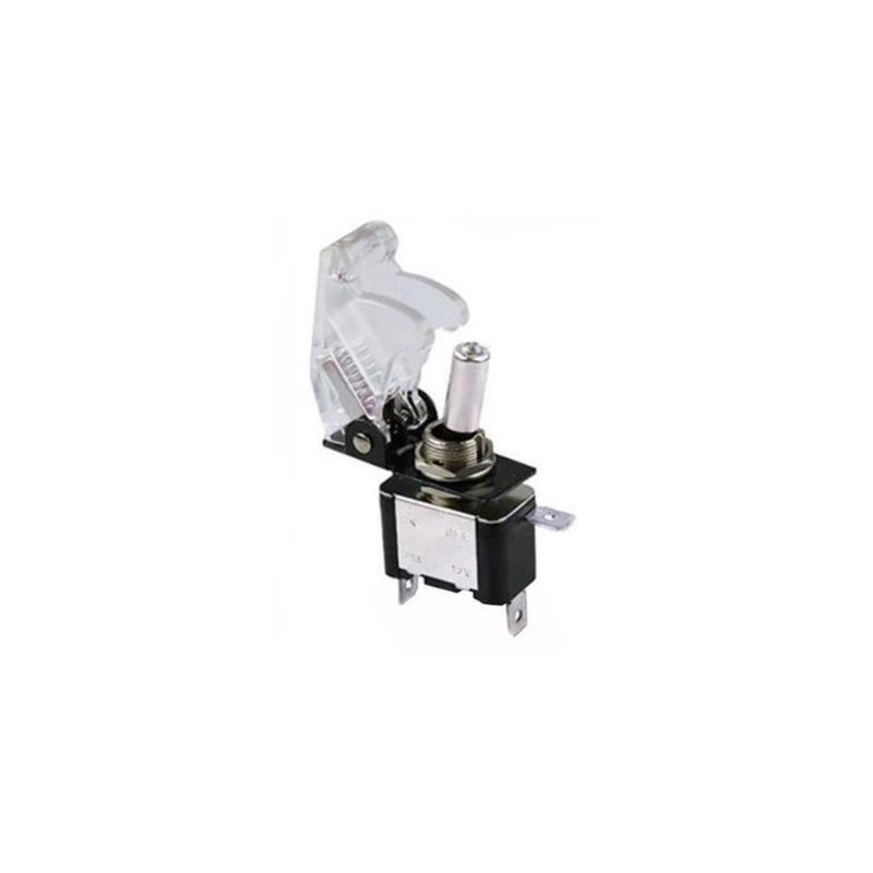 Toggle switch SPST 12V/20A with a cover and LED illumination (transparent)