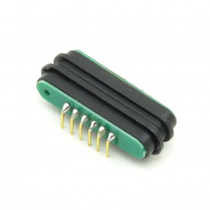 Pair of 6-pin magnetic connectors curved