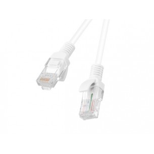 Patchcord - przewód sieciowy Ethernet 1m kat.5E UTP, biały, Lanberg