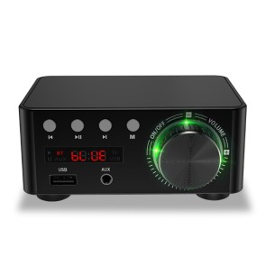 Cyfrowy wzmacniacz audio 2x50W z modułem Bluetooth 5.0 (czarny)