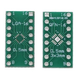 PCB LGA16/QFN16 to DIP16 adapter