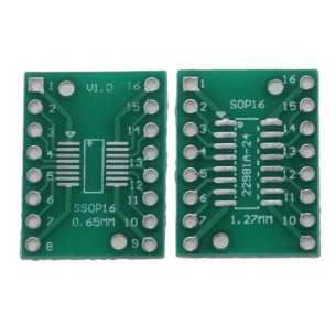 PCB SOP16/SSOP16 to DIP16 adapter (narrow)
