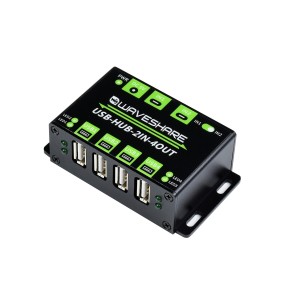 USB-HUB-2IN-4OUT-NP - 4-port USB 2.0 HUB with two host inputs (industrial grade)