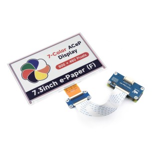 7.3inch e-Paper HAT (F) - moduł z 7-kolorowym wyświetlaczem e-Paper 7,3" 800x480 dla Raspberry Pi