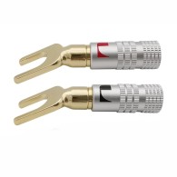 Pair of Nakamichi fork connectors (black+red)