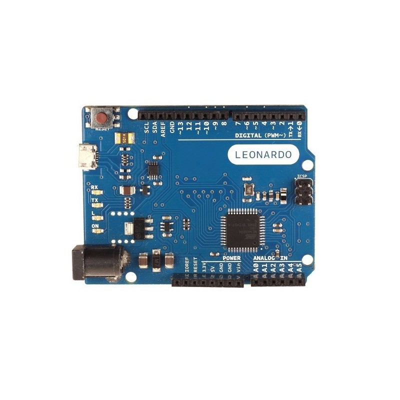 Board with ATmega32U4 microcontroller compatible with Arduino Leonardo