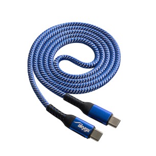 Cable USB Akyga USB type C (m) / USB type C (m) ver. 2.0 100W 1.0m