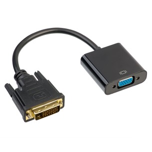 Converter adapter with cable Akyga DVI 24+1 pin (m) / VGA (f) 15cm