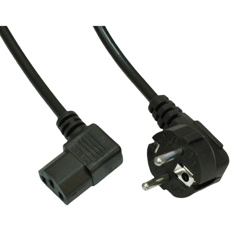 Kabel zasilający Akyga AK-PC-12A kątowy CCA CEE 7/7 / IEC C13 3 m