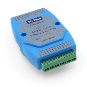 YN-1208 - izolowany 8-portowy hub RS485