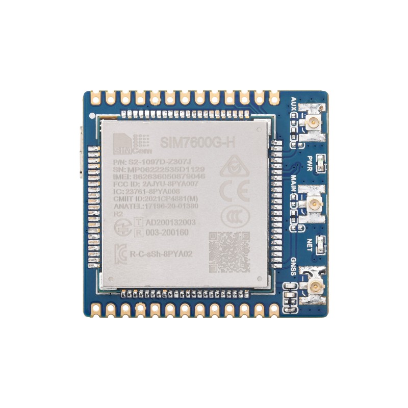 Moduł GNSS 4G LTE Cat-4 SIM7600G-H z anteną FPC - Waveshare