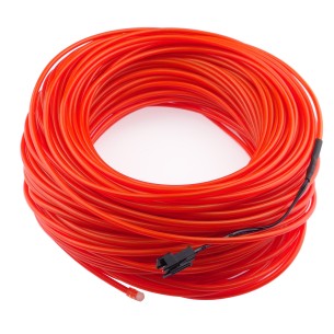 El Wire - czerwony przewód elektroluminescencyjny o długości 50m