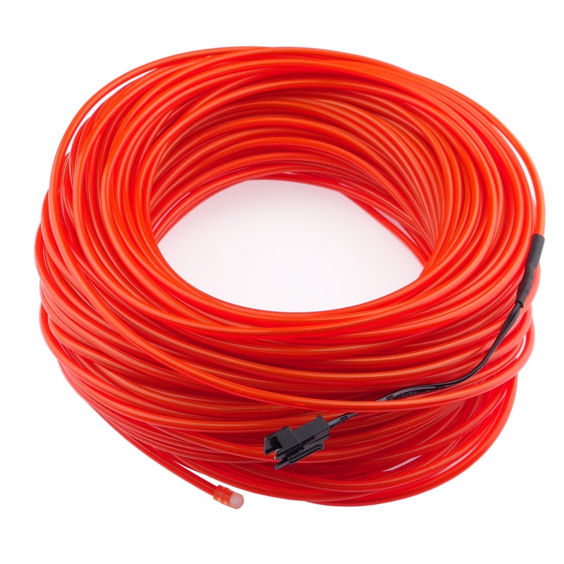 El Wire - czerwony przewód elektroluminescencyjny o długości 50m