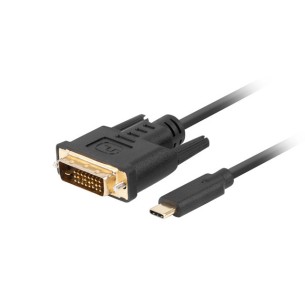 USB-C(M) to DVI-D(M) cable 0.5m Black Lanberg