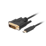 USB-C(M)->DVI-D(24+1)(M) CABLE 0.5M BLACK LANBERG