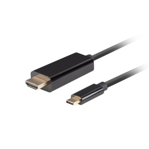 Przewód USB-C(M) do HDMI(M) 0.5m 4K 60Hz Czarny Lanberg