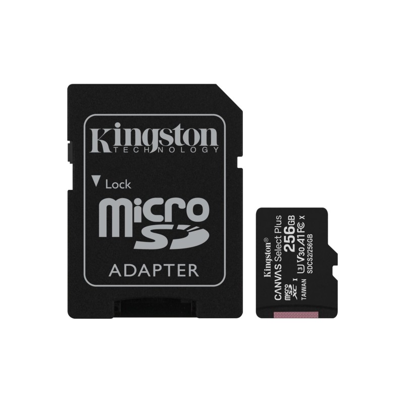 Карта пам'яті microSD Kingston Canvas Select Plus 256GB U3 V30 A1 з адаптером SD