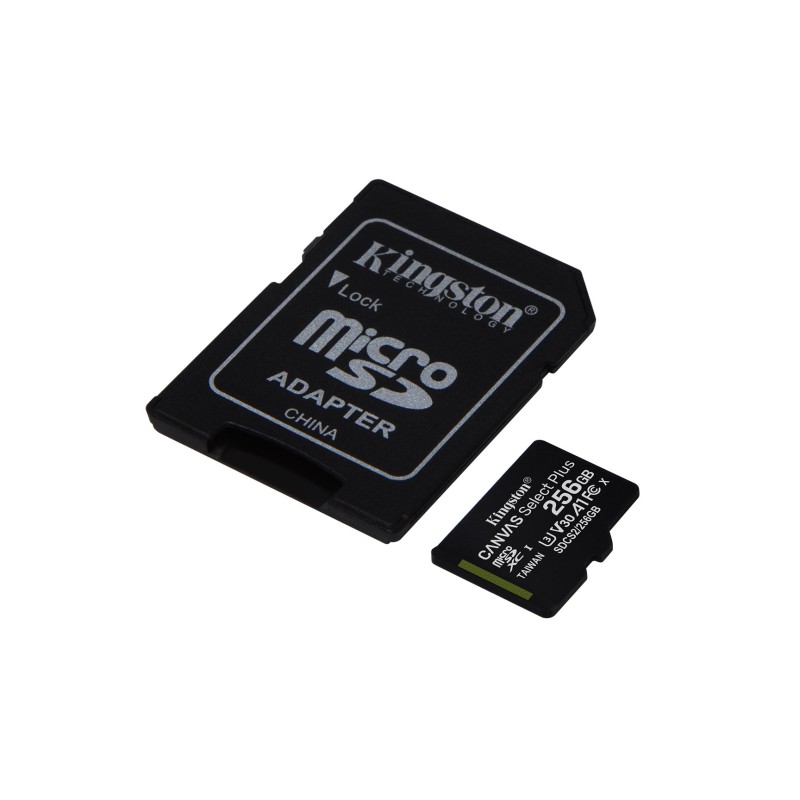Карта пам'яті microSD Kingston Canvas Select Plus 256GB U3 V30 A1 з адаптером SD