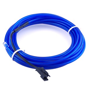 El Wire - niebieski przewód elektroluminescencyjny o długości 5m