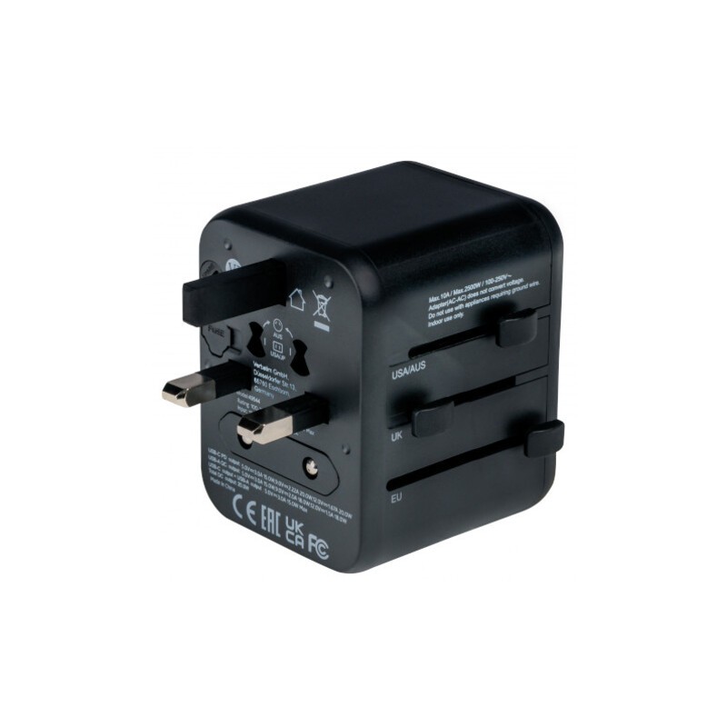 Adapter Zasilania Uniwersalny 100250V + 1X USB/1X USBC VERBATIM sklep Kamami