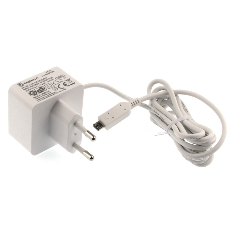 Official power supply for Raspberry Pi 5V 2,5A microUSB (EU) - Kamami  on-line store