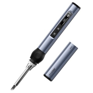 HS-01 - portable 65W digital soldering iron with display, KR tip (blue)