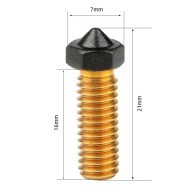 Nozzle 0.5mm Volcano type brass coated with PTFE 1.75