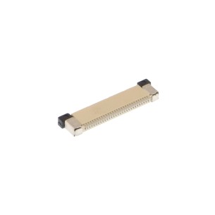 ZIF female connector, 0.5mm pitch, 30 pin, bottom contact, horizontal