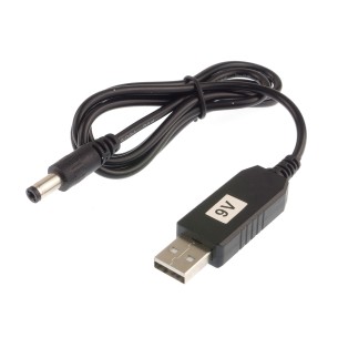 USB to DC converter cable 2.1 x 5.5 mm, 5V to 9V