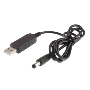 USB to DC converter cable 2.1 x 5.5 mm, 5V to 12V
