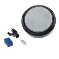 Duży, okrągły przycisk z podświetleniem LED, 100mm (biały)