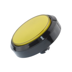 Large, round button with LED backlight, 100mm (yellow)