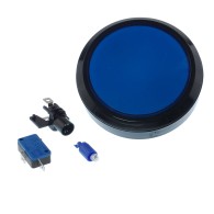 Duży, okrągły przycisk z podświetleniem LED, 100mm (niebieski)