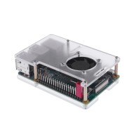 Case with a fan for Raspberry Pi 4 model B, transparent