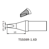 TSS08R-1.6D tip for Quick TS8