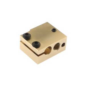 Brass heating block for Volcano nozzles with PT100 holder