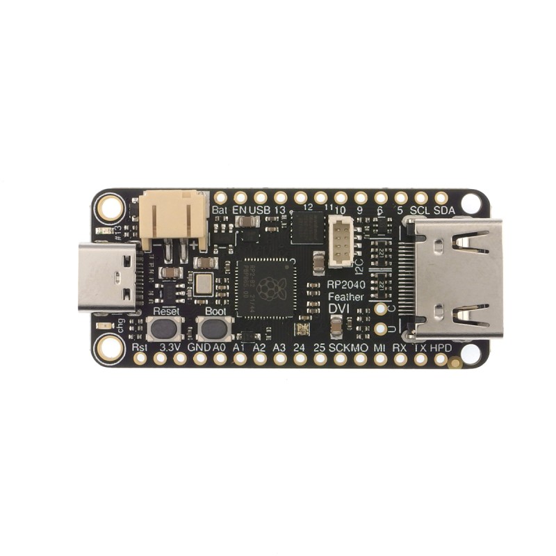 Feather RP2040 з DVI - плата з мікроконтролером RP2040 і роз'ємом HDMI