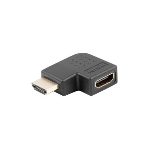 Adapter HDMI(M) - HDMI(F) kątowy lewy czarny Lanberg