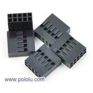Pololu 1913 - 0.1" (2.54mm) Crimp Connector Housing: 2x5-Pin 5-Pack