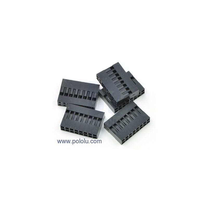 Pololu 1916 - 0.1" (2.54mm) Crimp Connector Housing: 2x8-Pin 5-Pack
