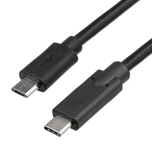 Cable USB Akyga AK-USB-16 micro USB B (m) / USB type C (m) ver. 2.0 1.0m