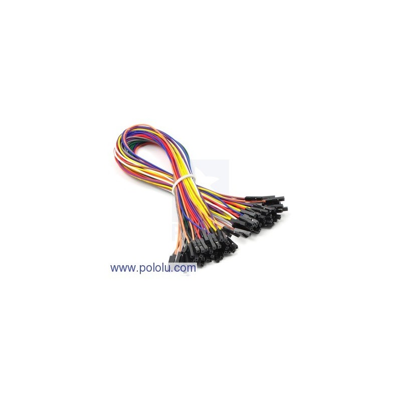 Pololu 1703 - Premium Jumper Wire 50-Piece Rainbow Assortment F-F 12"