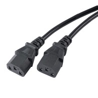 Power Cable "Y" Akyga AK-PC-04A Extension CCA CEE 7/7 / 2x IEC C13 1.8 m