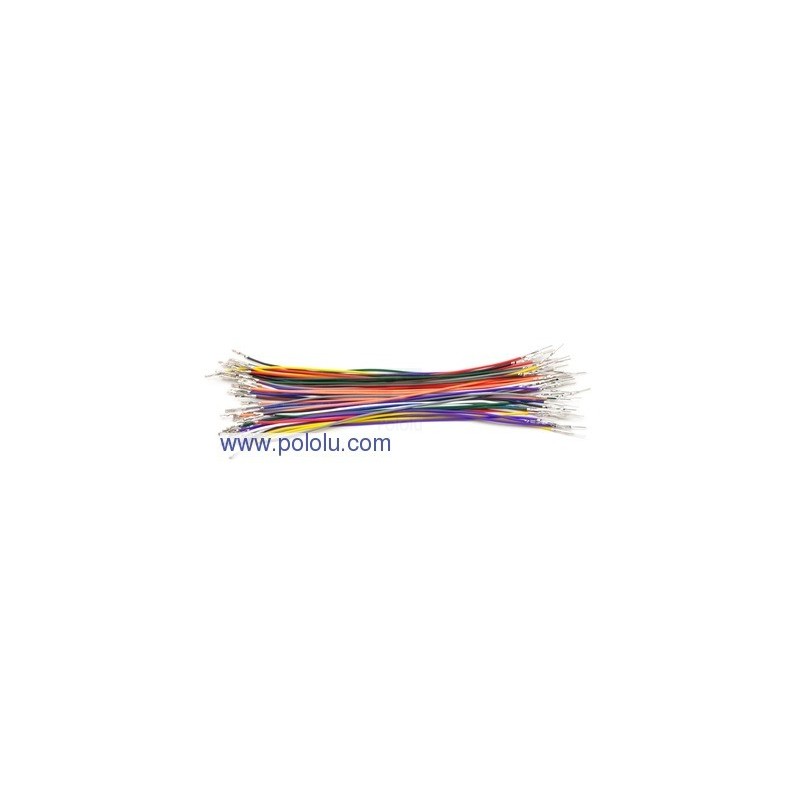 Pololu 1801 - Wires with Pre-crimped Terminals 50-Piece Rainbow Assortment M-F 6"